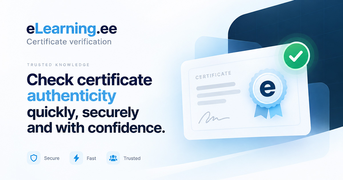 Verification Elearning eLearning.ee — Certificate Verification Platform